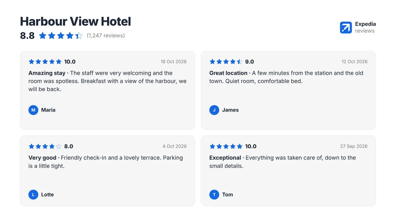 Expedia on a TV screen