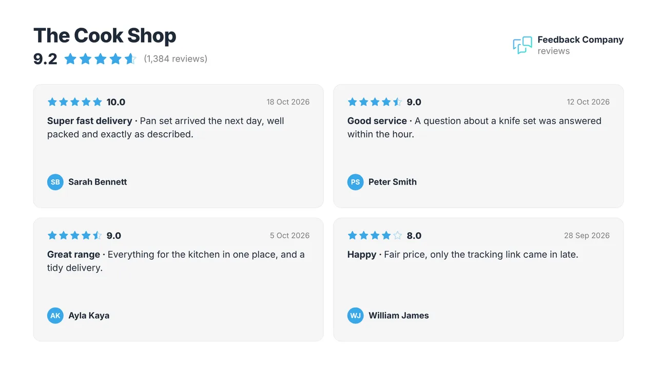 Feedback Company on a TV screen